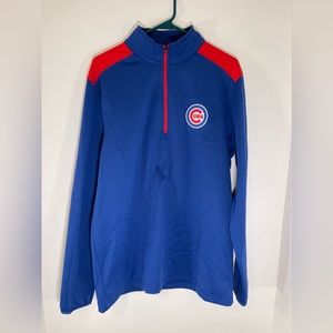 Chicago Cubs 1/4 Zip Long Sleeve MLB Sweatshirt Size L